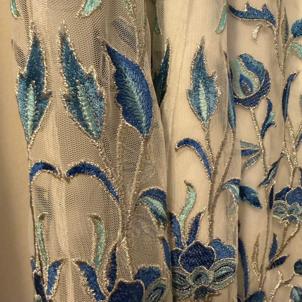 NWT Soft Surroundings Imani Blue Dream Embroidered Embelished maxi Skirt size 1X - Picture 7 of 8